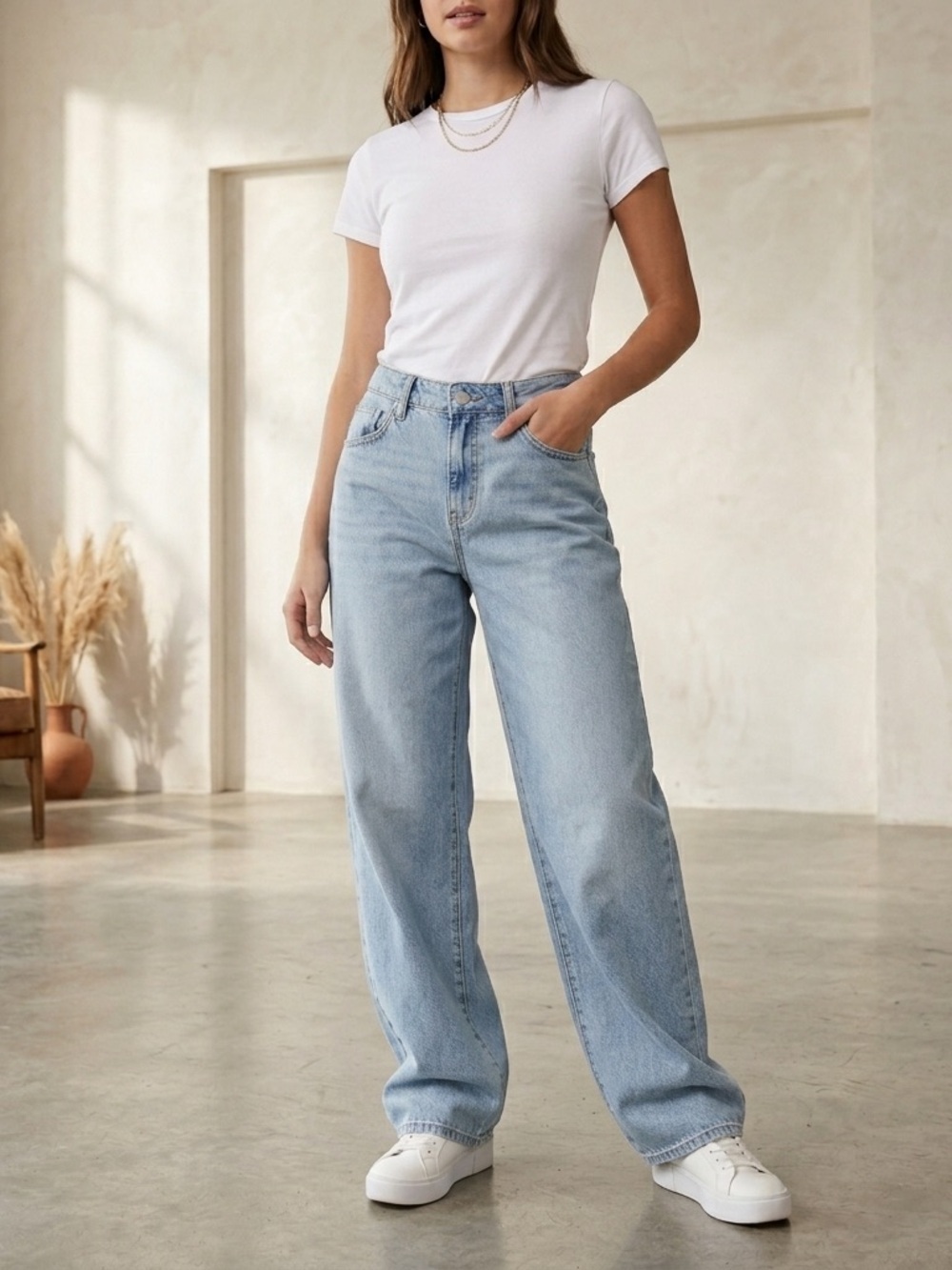 NEW Wild Fable Women’s Low Rise Baggy Jeans Size 12 Blue Denim Light Wash